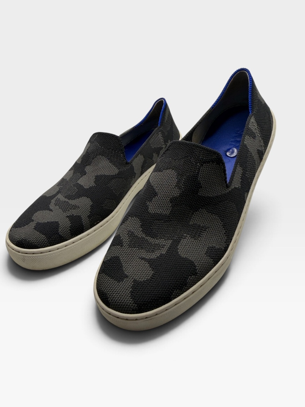 Rothy's Original Slip-On Casual Sneakers in Black Camouflage Size 9
